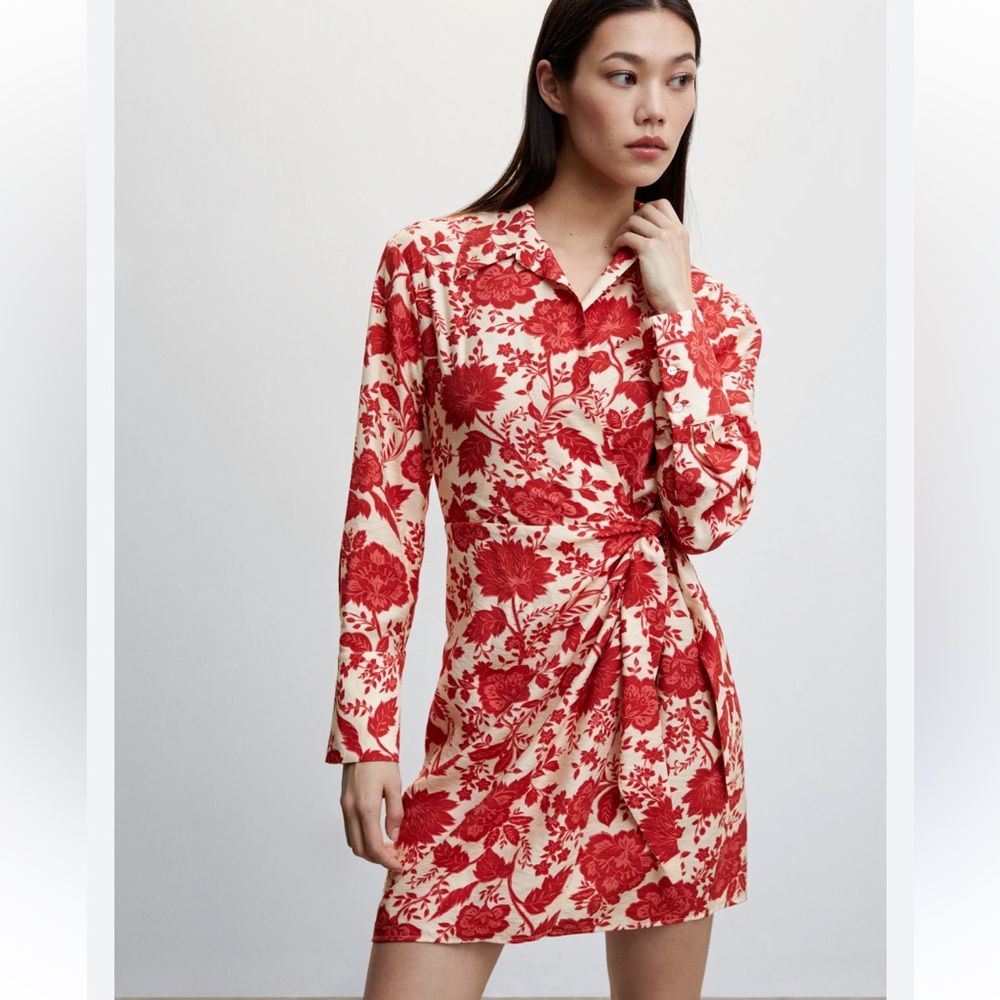 Mango floral wrap dress!